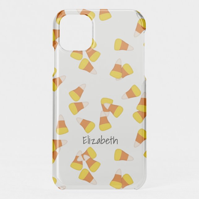 Halloween candy corn pieces pattern uncommon iPhone case (Back)