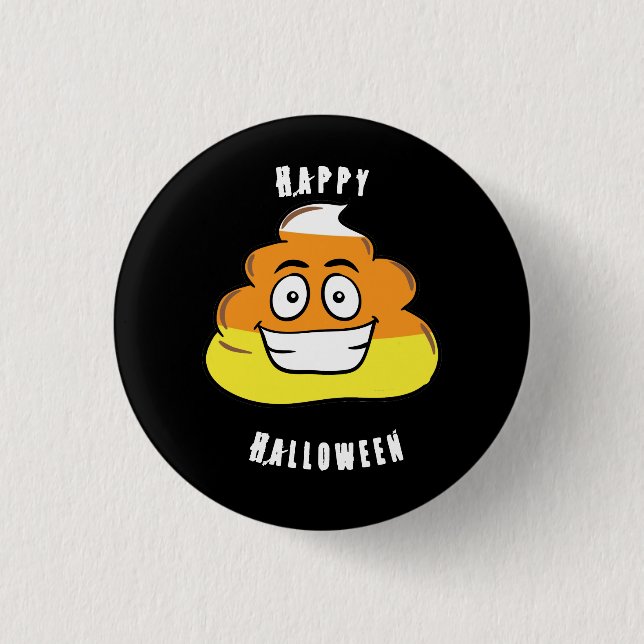 Halloween Candy Corn Poop Emoji Costume Pin Orange (Front)