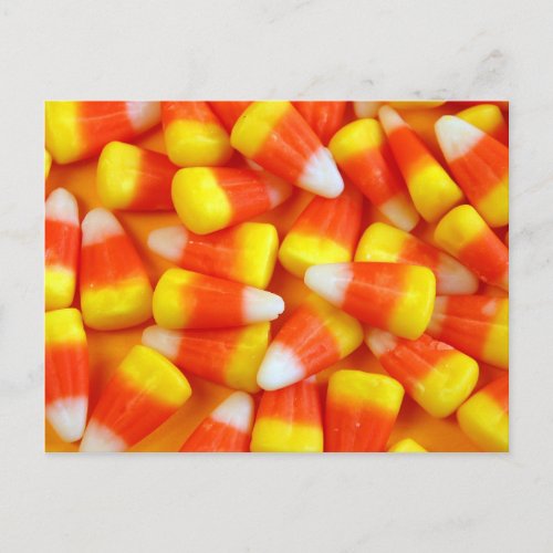 Halloween candy corn postcard