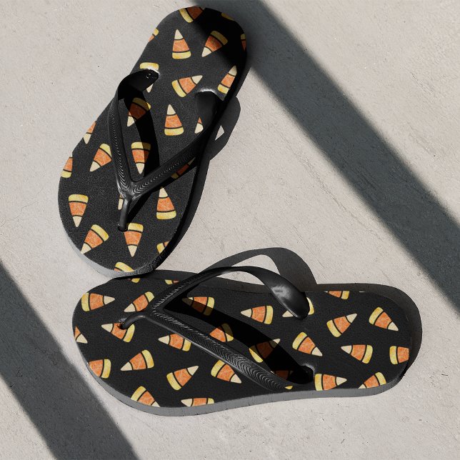 Halloween Candy Corn Print Flip Flops (Creator Uploaded)
