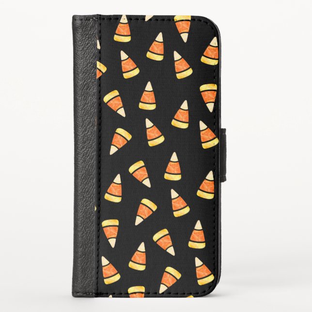 Halloween Candy Corn Print iPhone Wallet Case (Front)