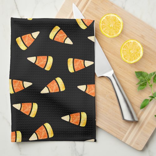 Halloween Candy Corn Print Kitchen Towel