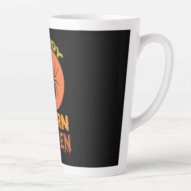 Halloween Candy Corn Queen Birthday Latte Mug (Right)
