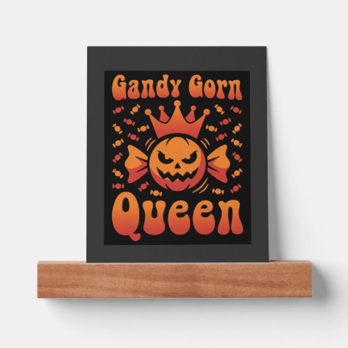 Halloween Candy Corn Queen Retro Vector Design Picture Ledge