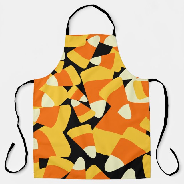 Halloween Candy Corn Seamless Pattern Apron (Front)