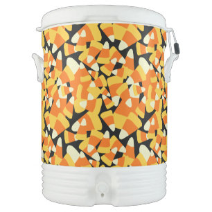 Halloween Candy Corn Seamless Pattern Beverage Cooler