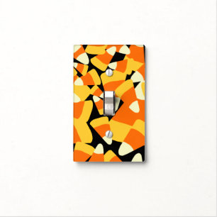Halloween Candy Corn Seamless Pattern Light Switch Cover