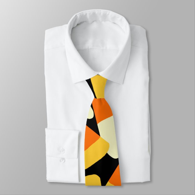Halloween Candy Corn Seamless Pattern Neck Tie (Tied)