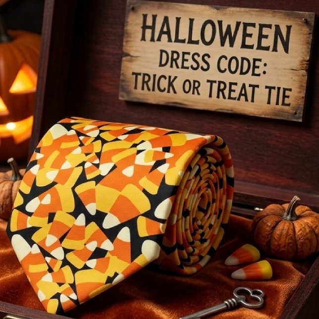 Halloween Candy Corn Seamless Pattern Neck Tie (Creator Uploaded)