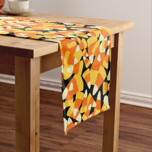 Halloween Candy Corn Seamless Pattern Short Table Runner