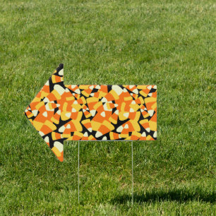 Halloween Candy Corn Seamless Pattern Sign