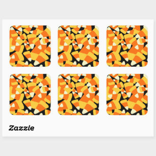 Halloween Candy Corn Seamless Pattern Square Sticker