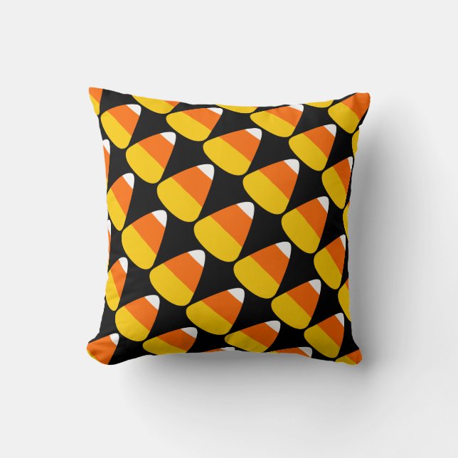 Halloween Candy Corn Throw Pillow (Front)