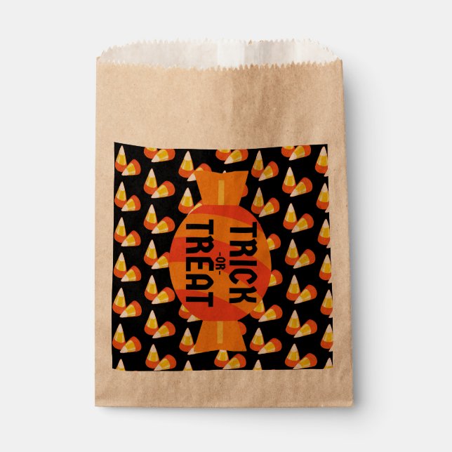 Halloween Candy Corn Trick Or Treat Favor Bag (Front)
