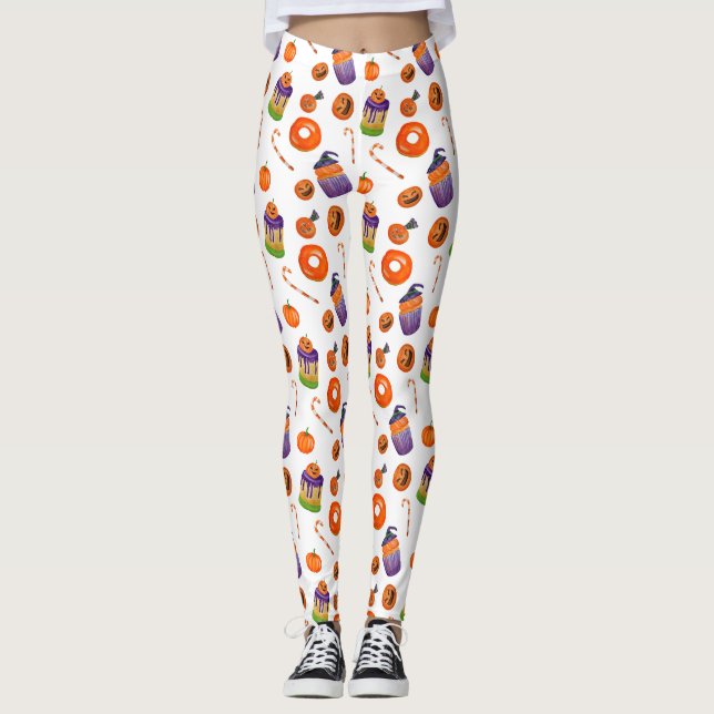 Halloween Candy Cupcake Leggings | Costume Party (Front)