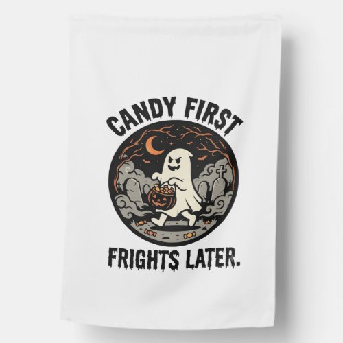 Halloween Candy Frights Night House Flag