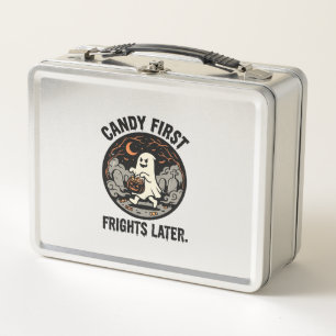 Halloween Candy Frights Night Metal Lunch Box