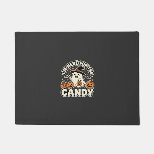 Halloween Candy Ghost Pumpkin Design Doormat