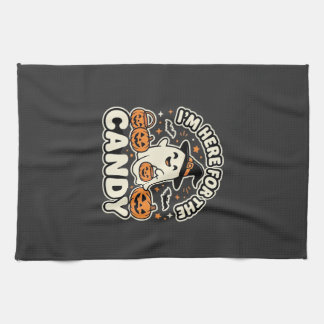 Halloween Candy Ghost Pumpkin Design Kitchen Towel