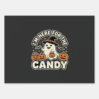 Halloween Candy Ghost Pumpkin Design Sign