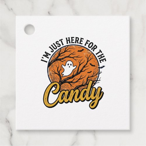 Halloween Candy Ghost Vintage Vector Design_1 Favor Tags