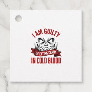Halloween Candy Guilty Vintage Pumpkin Design_1 Favor Tags