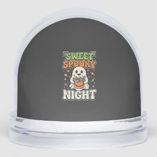 Halloween Candy Haunt Night Snow Globe