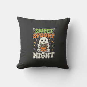 Halloween Candy Haunt Night Throw Pillow