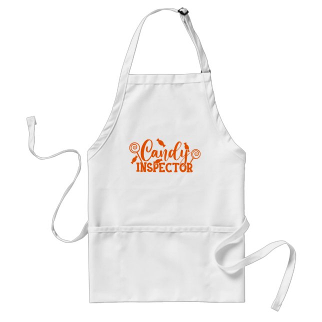 Halloween Candy Inspector Adult Apron (Front)