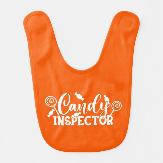 Halloween Candy Inspector Baby Bib (Front)