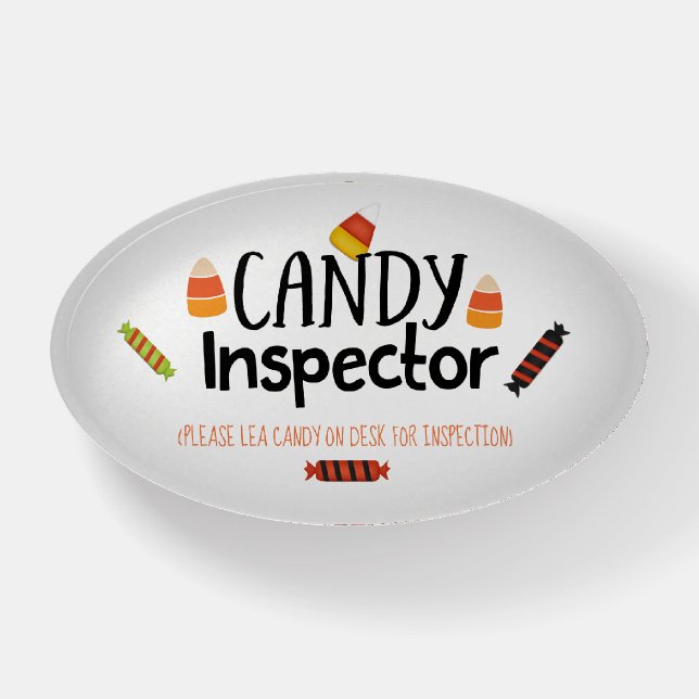Halloween Candy Inspector Desk Design Paperweight (Front)