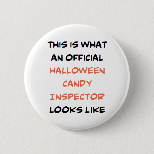 halloween candy inspector, official button (Front)