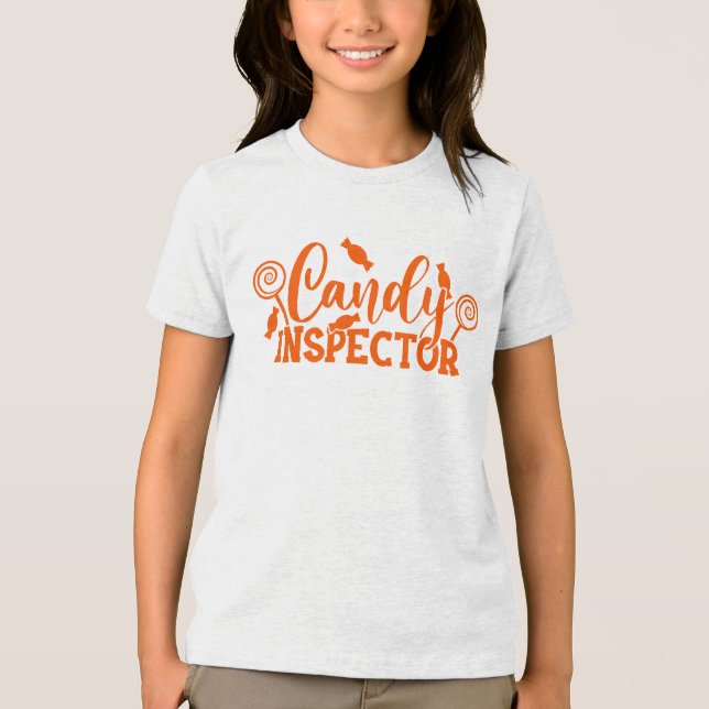Halloween Candy Inspector Tri-Blend Shirt (Front)