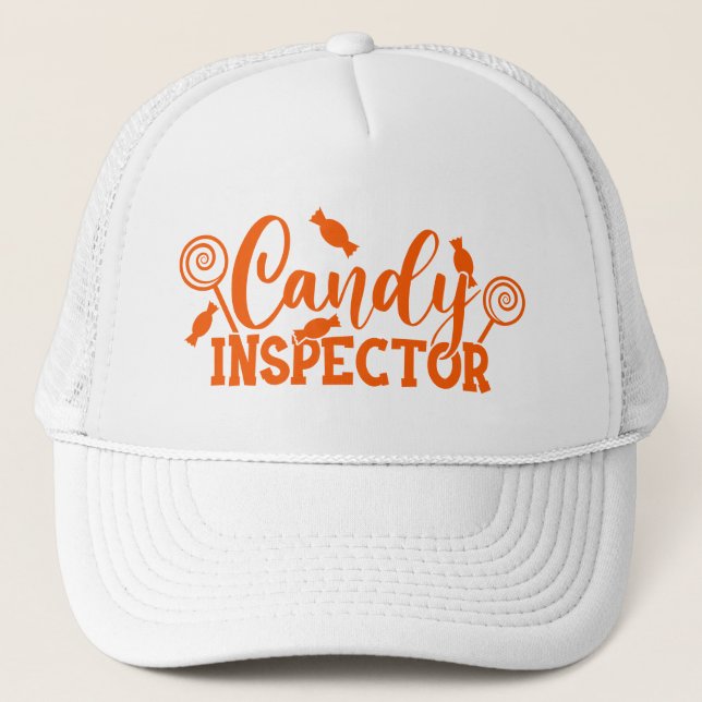 Halloween Candy Inspector Trucker Hat (Front)