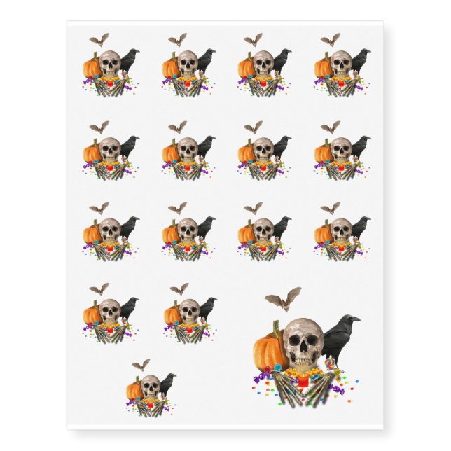 Halloween candy keeper temporary tattoos (Front)