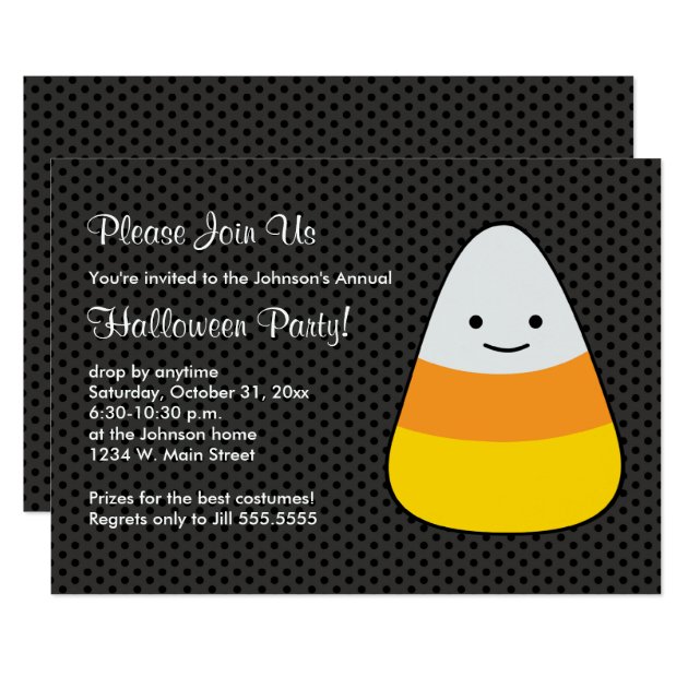 Halloween Candy Kids Costume Party Invitations