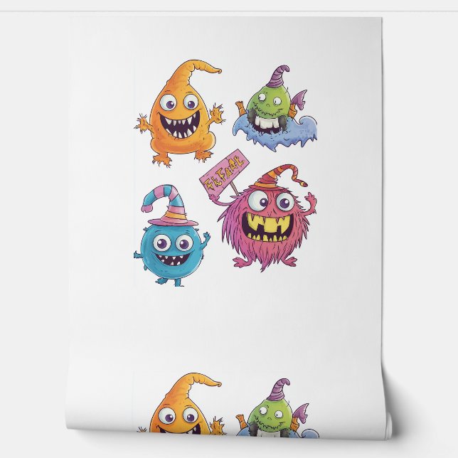 Halloween Candy Monster Parade Wallpaper (Unrolling)