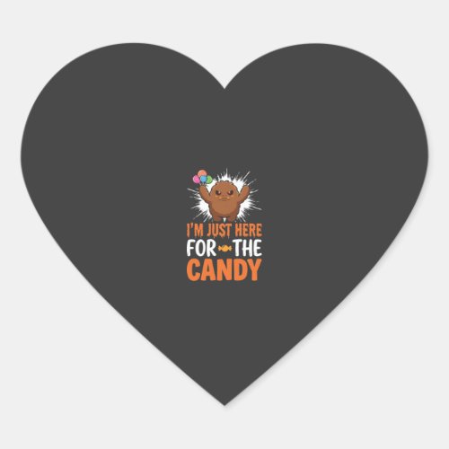 Halloween Candy Monster Quote Design Heart Sticker