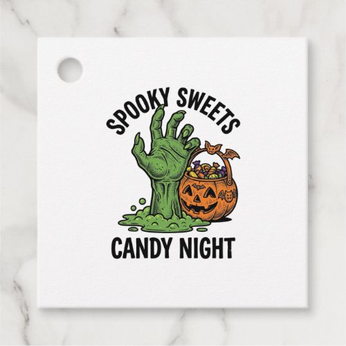 Halloween Candy Monster Vintage Spooky Treat Graph Favor Tags