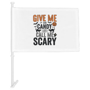 Halloween Candy or Call Me Scary Vintage Graphic_1 Car Flag