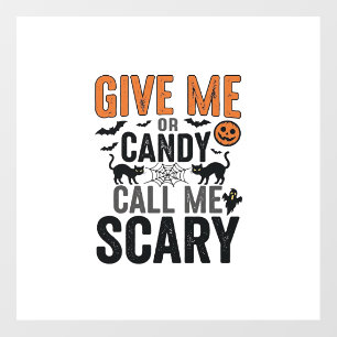 Halloween Candy or Call Me Scary Vintage Graphic_1 Floor Decals