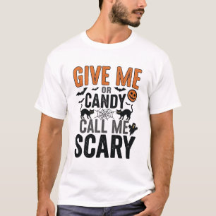 Halloween Candy or Call Me Scary Vintage Graphic_1 T-Shirt