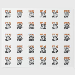 Halloween Candy or Call Me Scary Vintage Graphic_1 Wrapping Paper