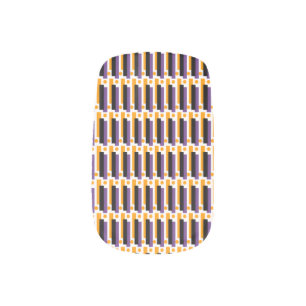 Halloween Candy Orange Purple Geometrics Minx Nail Art