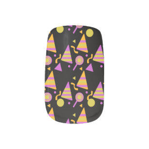 Halloween Candy Orange Purple Geometrics Mix Minx Nail Art