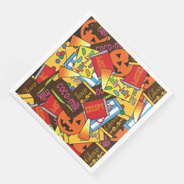 Halloween candy paper dinner napkins (Corner)