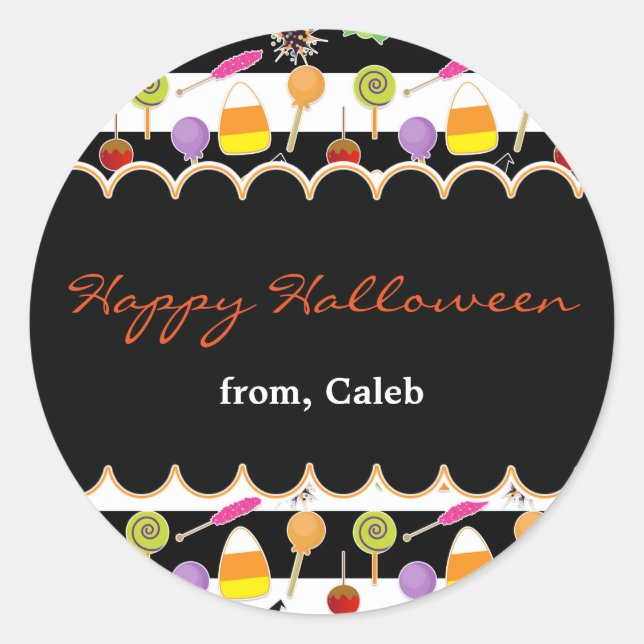 Halloween Candy Party Favor Custom Stickers (Front)