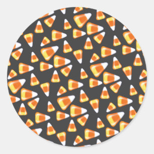 Halloween candy pattern, fun candy corn treats classic round sticker