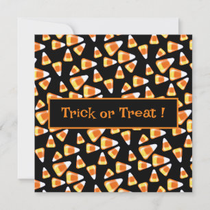 Halloween candy pattern, fun candy corn treats invitation