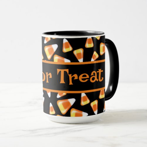 Halloween candy pattern fun candy corn treats   mug